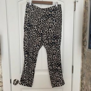 Banana Republic pull on animal print pants.